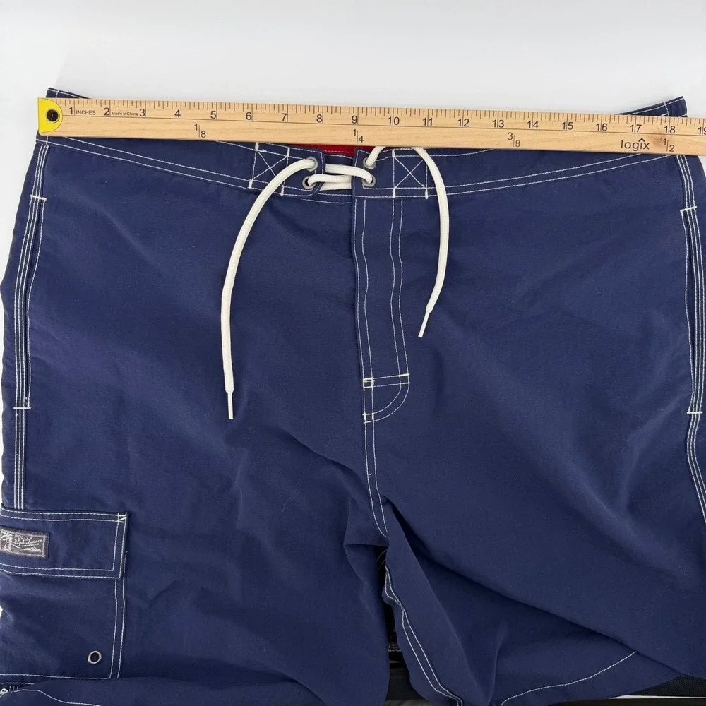 Polo Ralph Lauren Swim Trunks Mens XL Navy Blue‎ Cargo Board Shorts Pony Logo